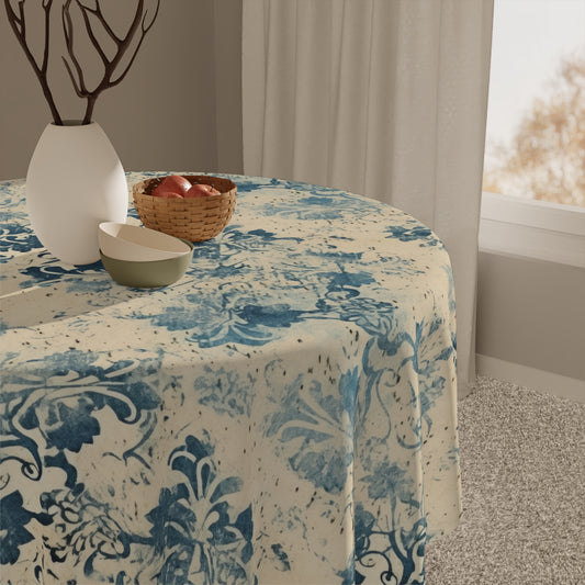 Blue vintage floral print Tablecloth