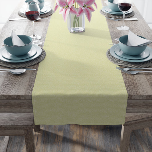 Vintage script yellow Table Runner (Cotton, Poly)