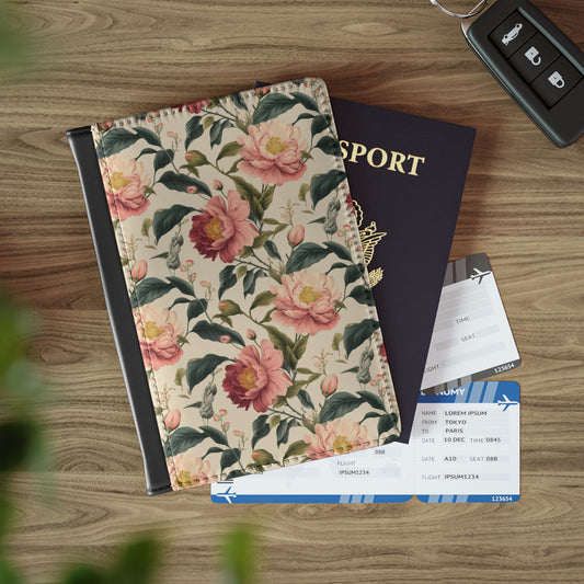 Cottagecore Rose print Passport Cover - Cottage Garden Decor