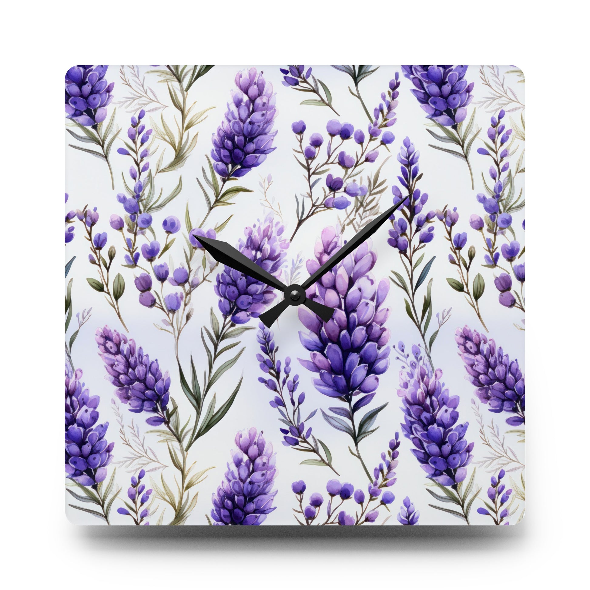 Peaceful Lavender Acrylic Wall Clock - Cottage Garden Decor