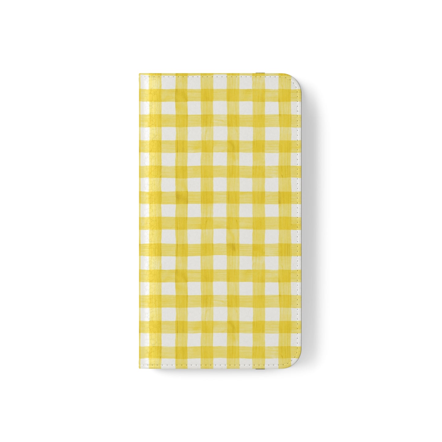 Bright and cheerful Yellow Gingham Flip Phone Case - Cottage Garden Decor