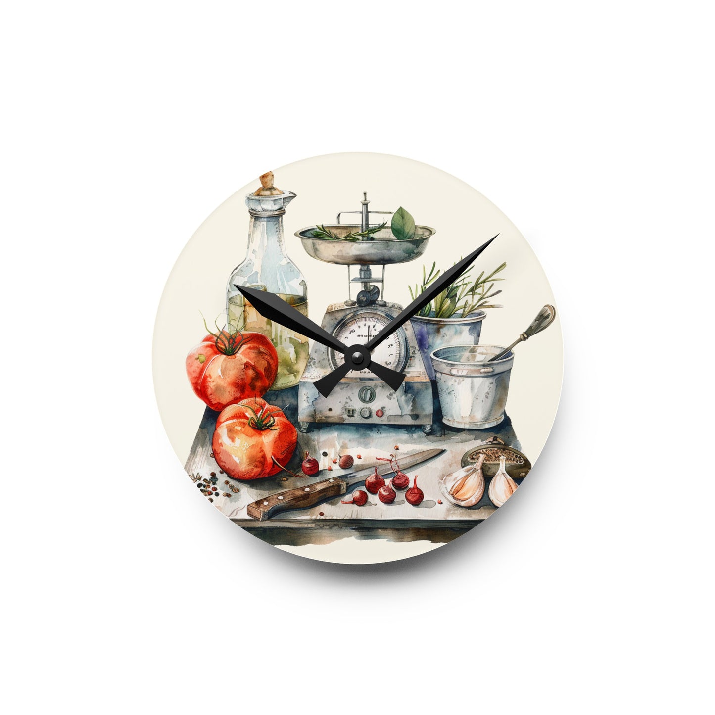 Cottage Kitchen Counter Acrylic Wall Clock - Cottage Garden Decor