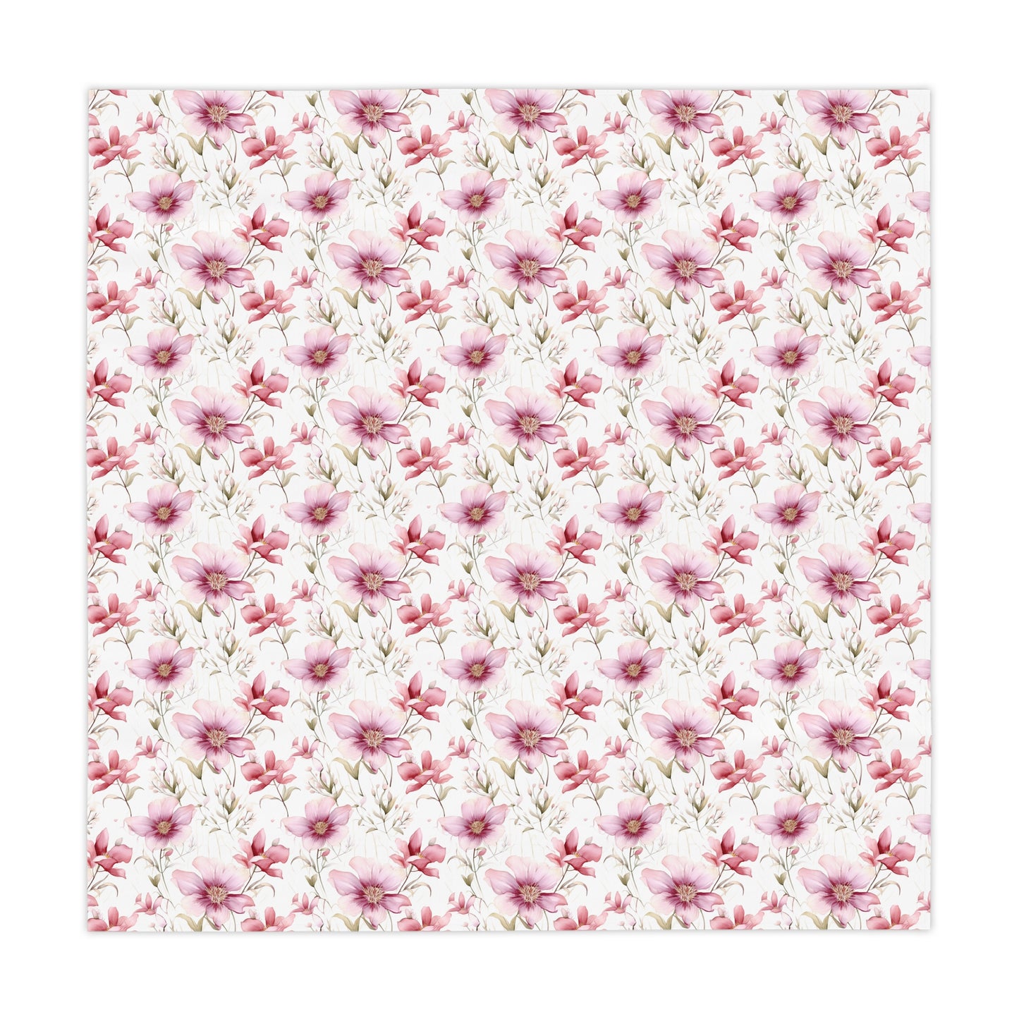 Dusty Pink Floral Tablecloth - Cottage Garden Decor