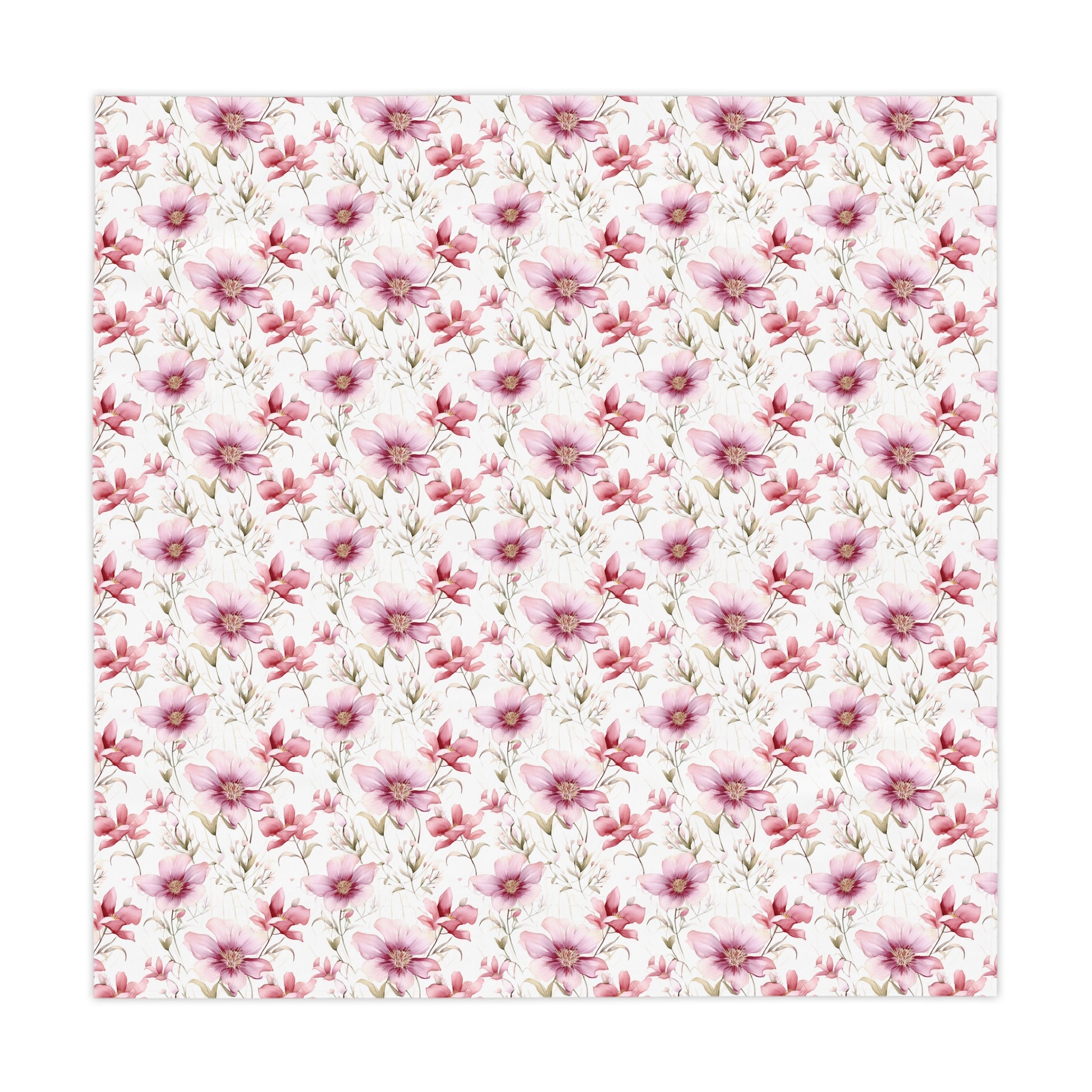 Dusty Pink Floral Tablecloth - Cottage Garden Decor