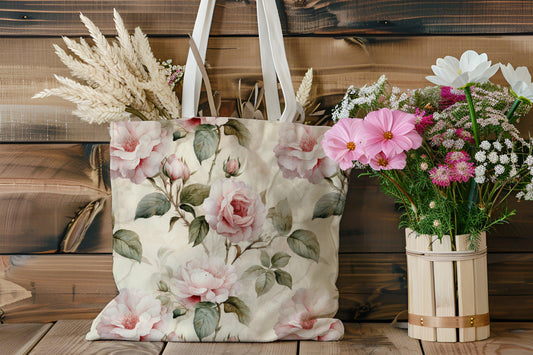 Vintage / Cottagecore floral Tote Bag v2 - Cottage Garden Decor