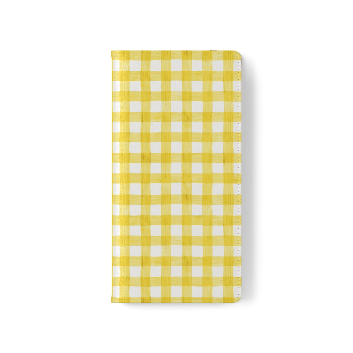 Bright and cheerful Yellow Gingham Flip Phone Case - Cottage Garden Decor