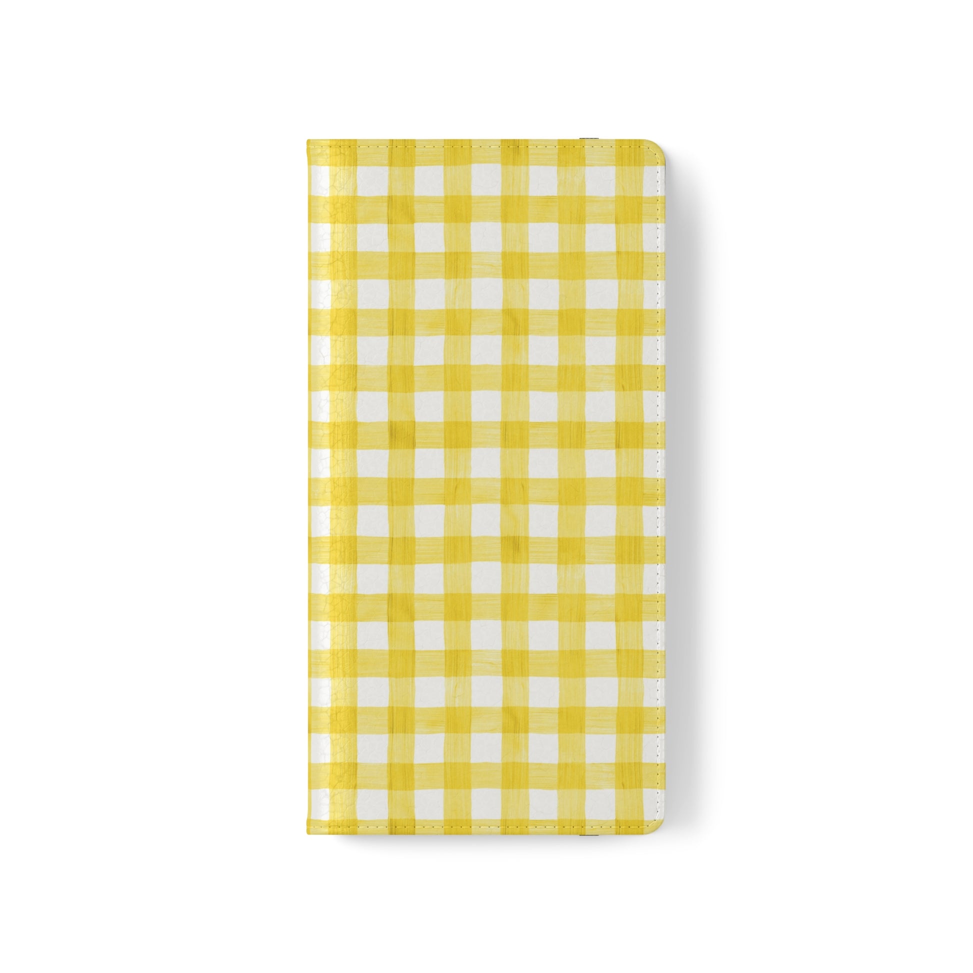 Bright and cheerful Yellow Gingham Flip Phone Case - Cottage Garden Decor