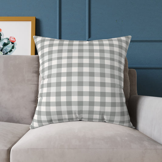 Classic Grey Gingham Cushion - Cottage Garden Decor