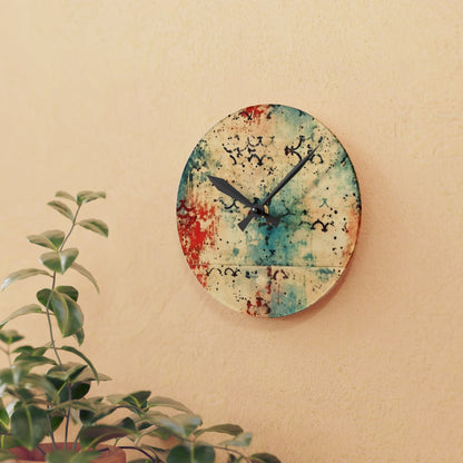 Vintage Pattern Acrylic Wall Clock - Cottage Garden Decor