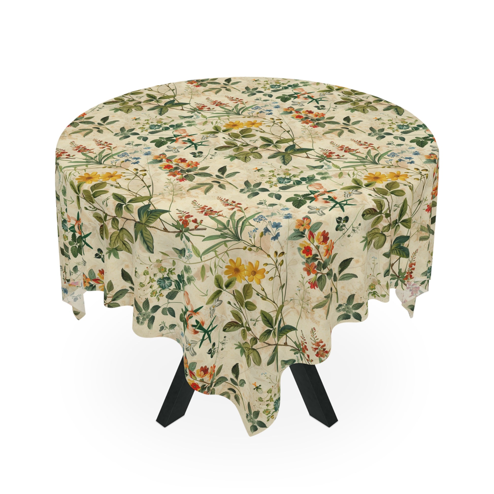 Vintage Wildflower Tablecloth - Cottage Garden Decor