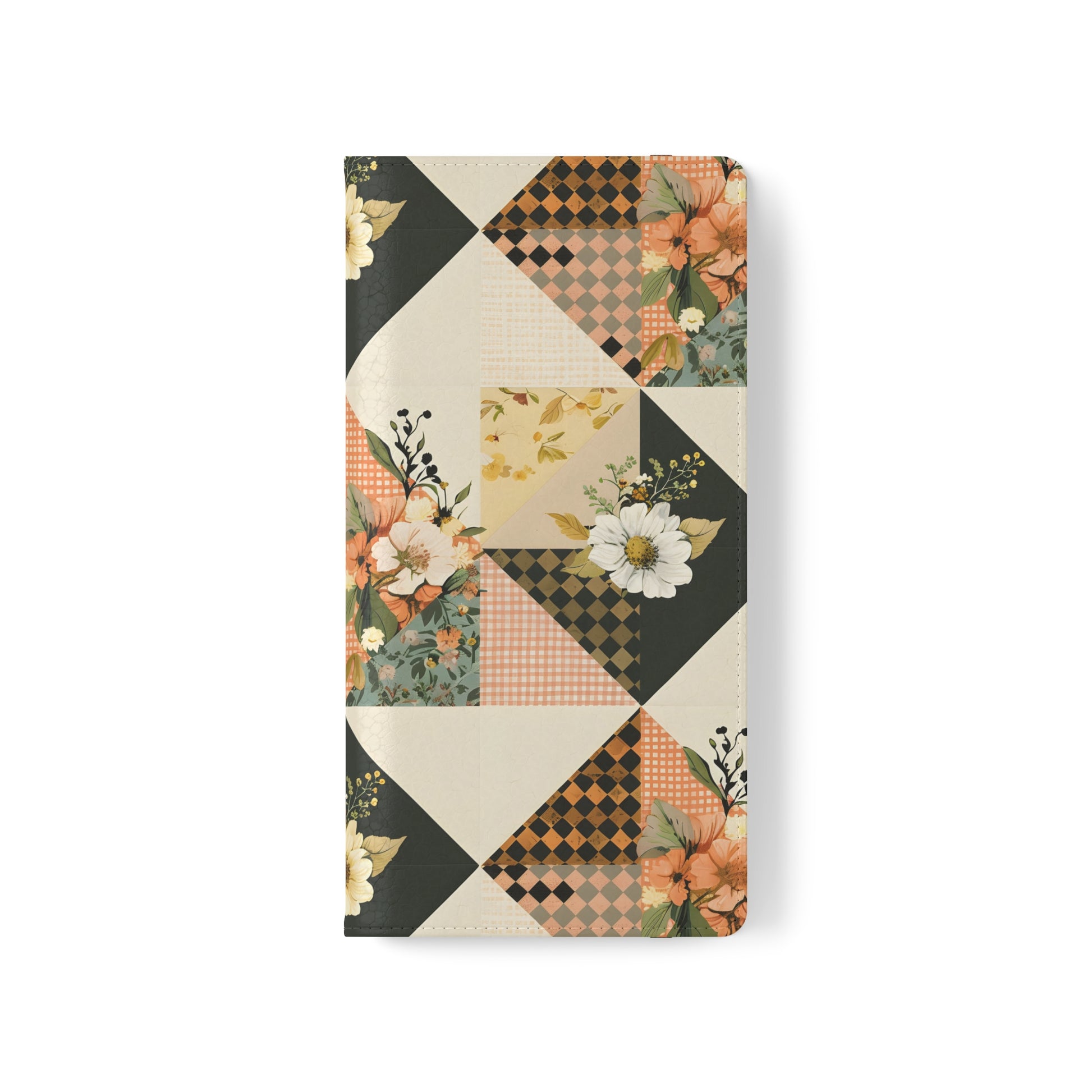 Pastel Triangle Patchwork Flip Phone Case - Cottage Garden Decor