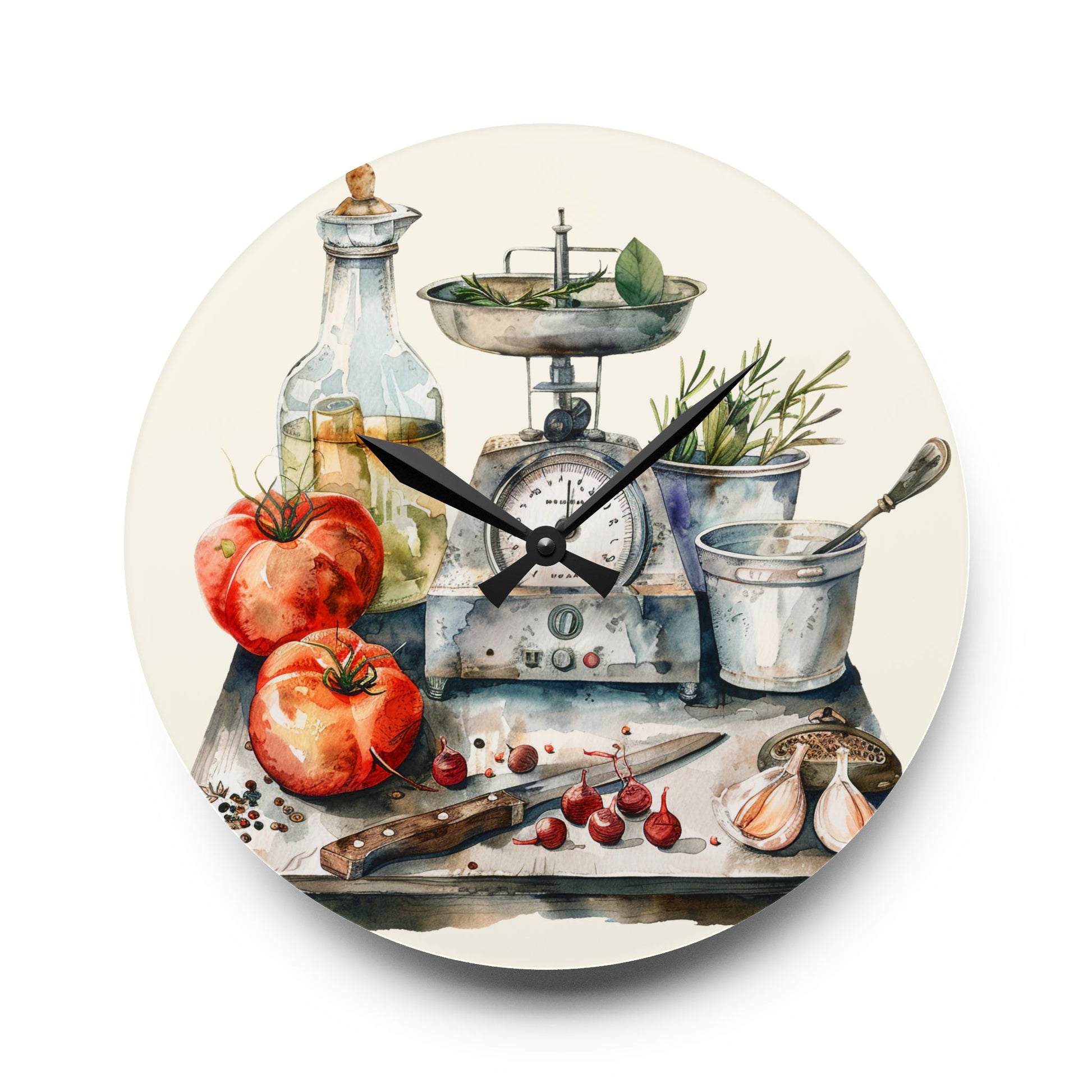 Cottage Kitchen Counter Acrylic Wall Clock - Cottage Garden Decor